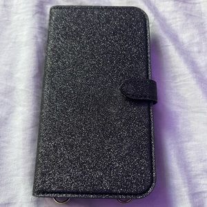 Black sparkle iPhone 12 Kate spade Wallet case